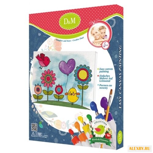 D&M Картина по контурам Цветы и