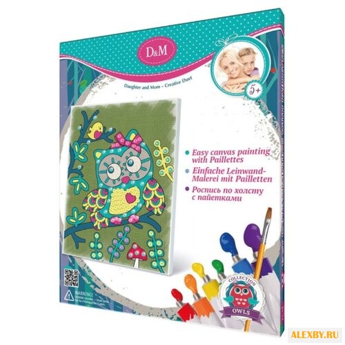 D&M Картина по контурам Совушка