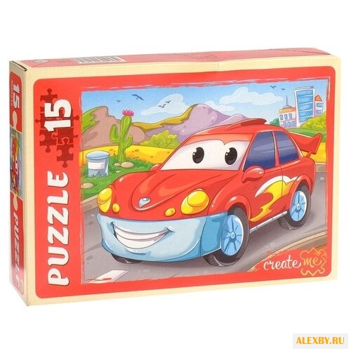 Пазл Рыжий кот Быстрая тачка