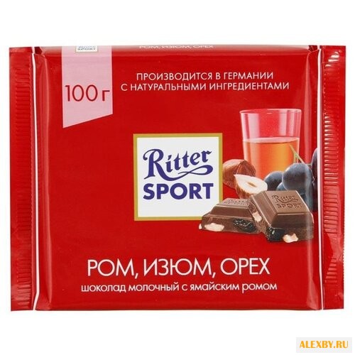 Шоколад Ritter Sport Ром изюм