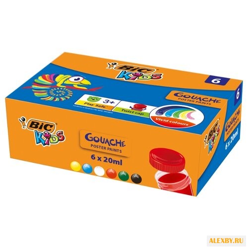 BIC Гуашь Kids 6 цветов х 20 мл