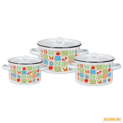 Набор кастрюль СтальЭмаль 1с112