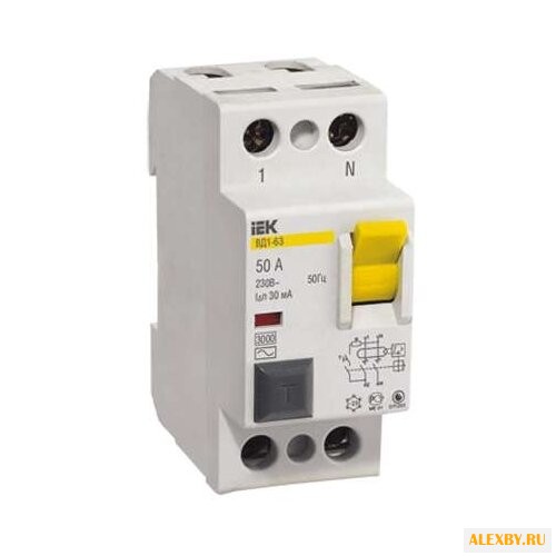 УЗО IEK 30мА тип AC ВД1-63