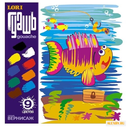 LORI Гуашь Вернисаж 9 цветов х