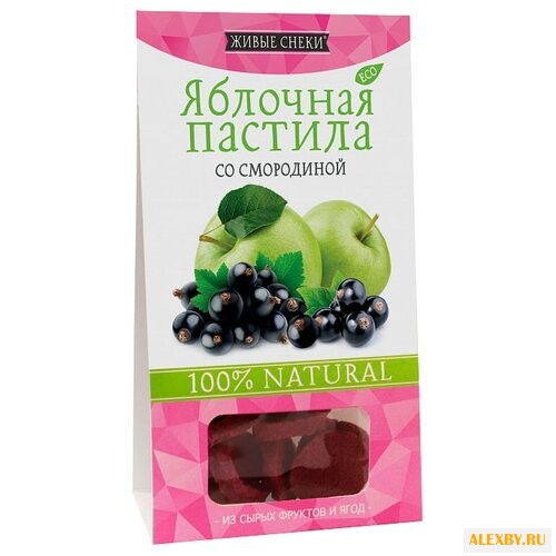 Пастила Живые снеки яблочная со