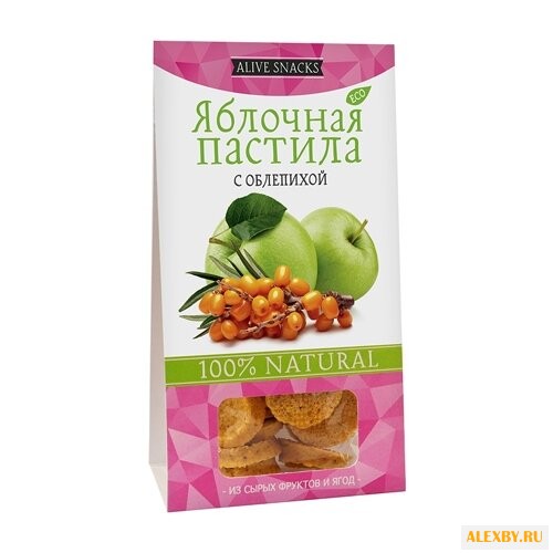 Пастила Живые снеки яблочная с
