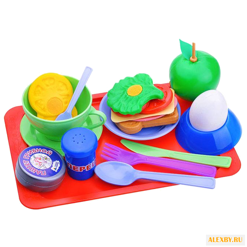 Набор продуктов с посудой