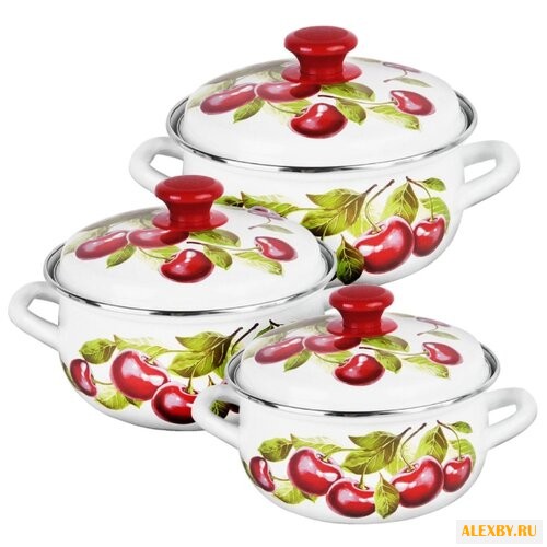 Набор кастрюль КМЗ Вишневый