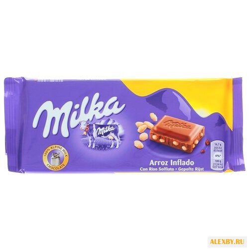Кондитерская плитка Milka Arroz