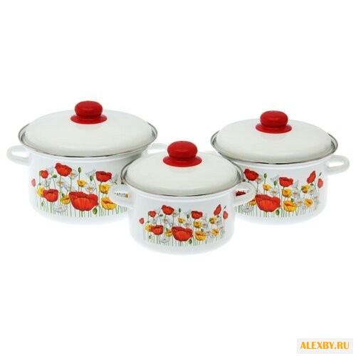 Набор кастрюль Эмаль Луговой