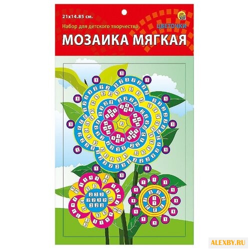 Рыжий кот Мозаика мягкая Цветочки