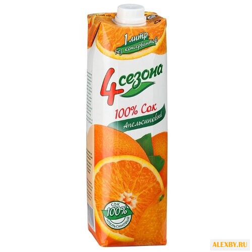 Сок 4 Сезона Апельсин с крышкой