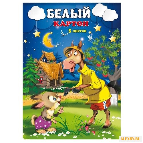 Белый картон Лошадь и заяц