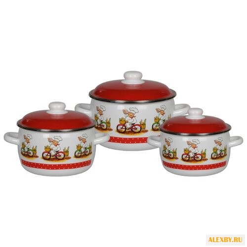Набор кастрюль СтальЭмаль