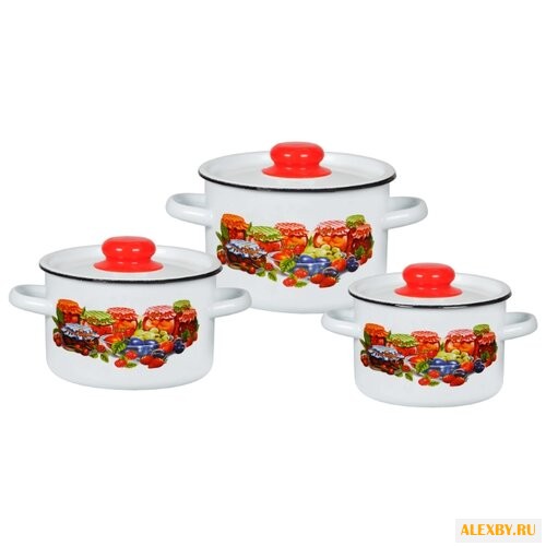 Набор кастрюль СтальЭмаль 1с144