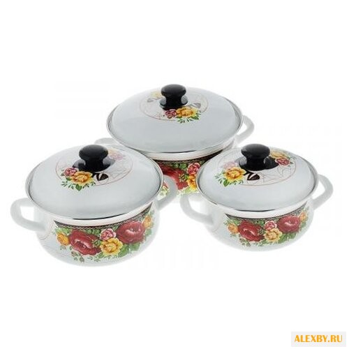 Набор кастрюль КМЗ Розы-1 6 пр.