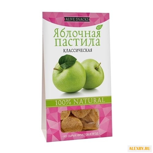 Пастила Живые снеки яблочная