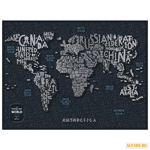 1DEA.me Скретч Карта Мира Letters