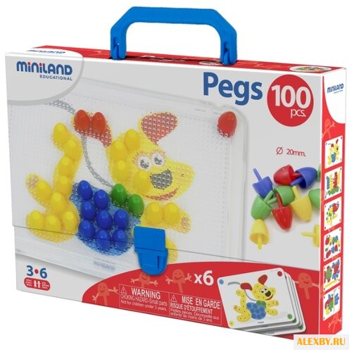 Miniland Мозаика Pegs 20 мм 100