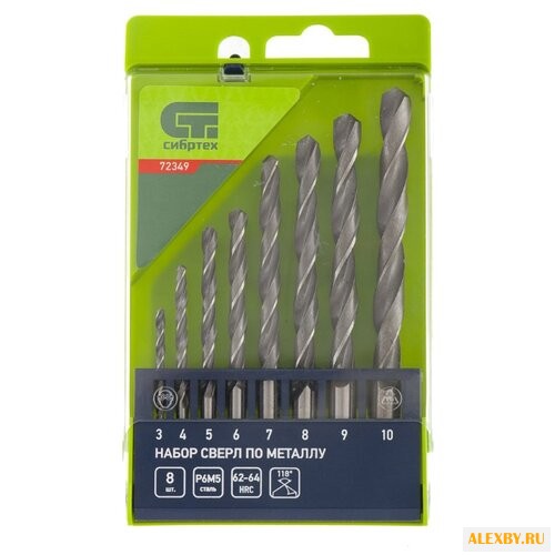 Набор сверл Сибртех 72349 8 шт.
