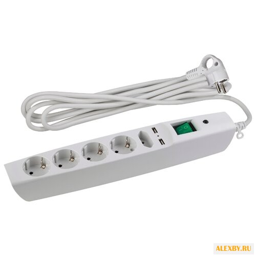 Сетевой фильтр ЭРА SFU-5es-W