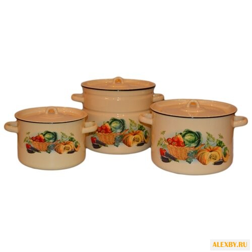 Набор кастрюль СтальЭмаль 1с113