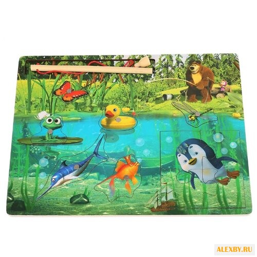 Рыбалка Буратино Маша и медведь