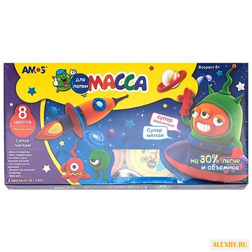Масса для лепки AMOS 8 цветов