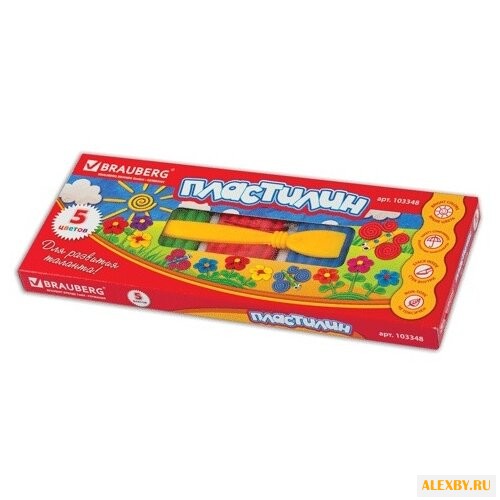Пластилин BRAUBERG 5 цветов