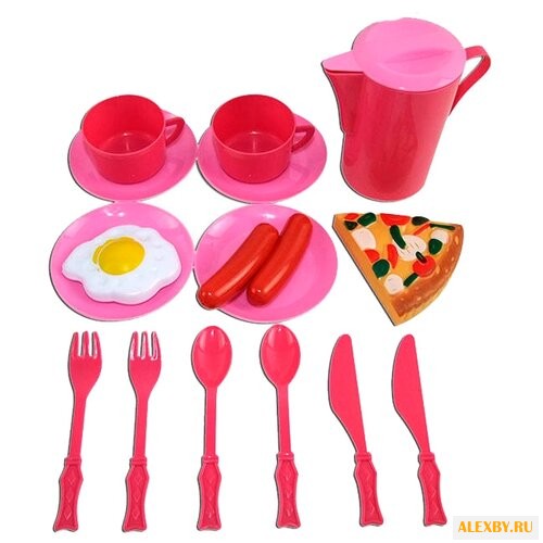 Набор продуктов с посудой