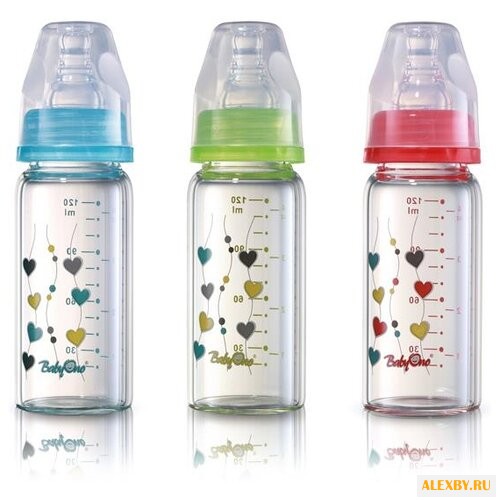 BabyOno Бутылочка стеклянная