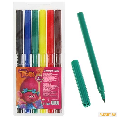 CENTRUM Фломастеры Тролли 6 шт.