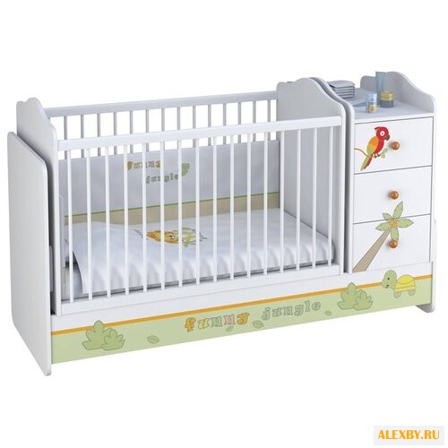 Кроватка Polini Basic Джунгли