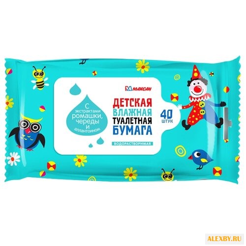 Влажная туалетная бумага Максан