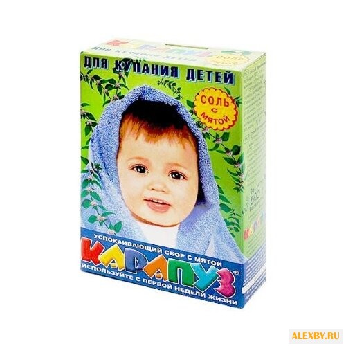Карапуз Соль для купания с мятой