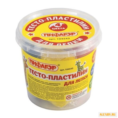 Масса для лепки Пифагор 4 цвета