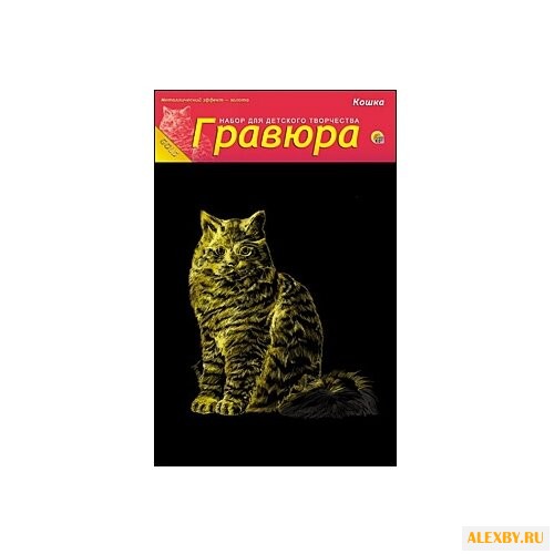 Гравюра Рыжий кот Кошка в