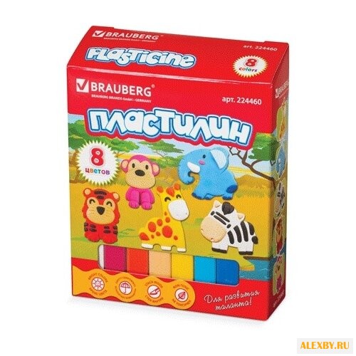 Пластилин BRAUBERG 8 цветов 3