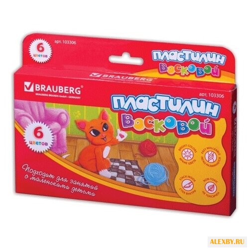 Пластилин BRAUBERG восковой 6