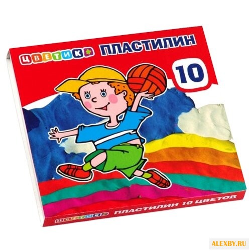 Пластилин ЦВЕТИК 10 цветов 200г