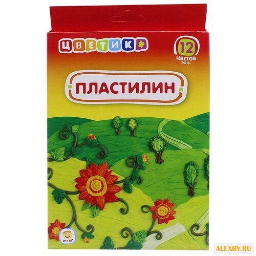 Пластилин ЦВЕТИК 12 цветов 240г