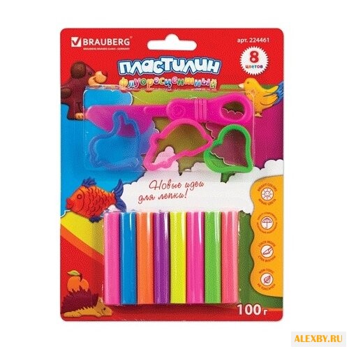 Пластилин BRAUBERG 8 цветов 3