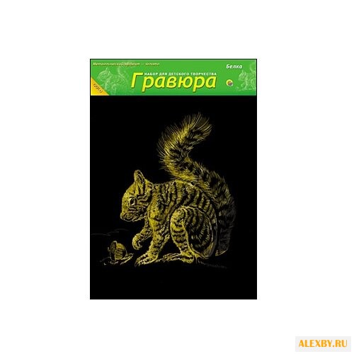 Гравюра Рыжий кот Белка в