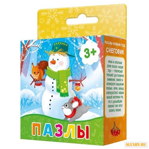 Пазл ГеоДом Новый год Снеговик