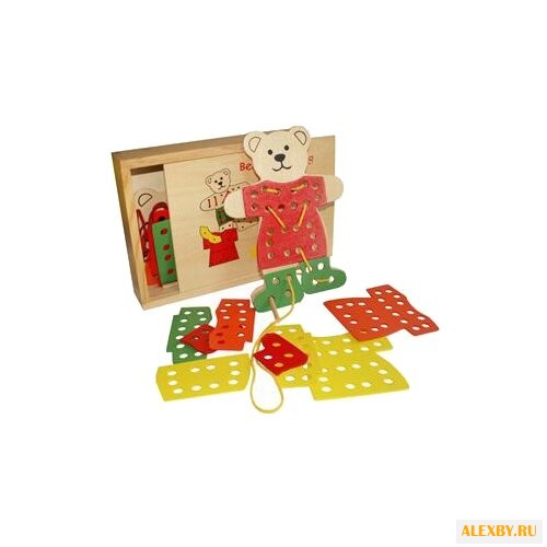 Шнуровка Wooden Toys Медвежонок