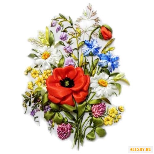 Цветной Вышивка лентами Полевые