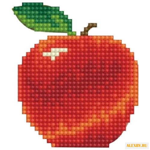 Цветной Вышивка крестом Яблоко
