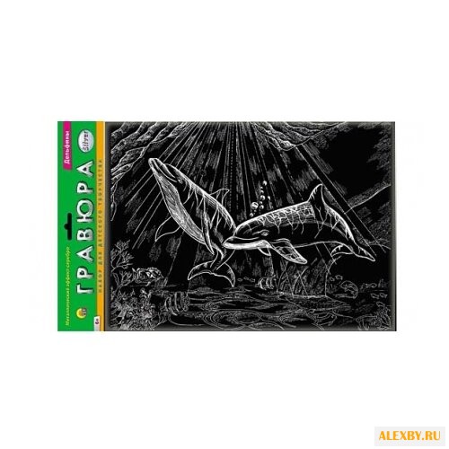 Гравюра Рыжий кот Дельфины в