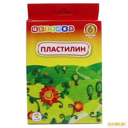 Пластилин ЦВЕТИК 6 цветов 120г