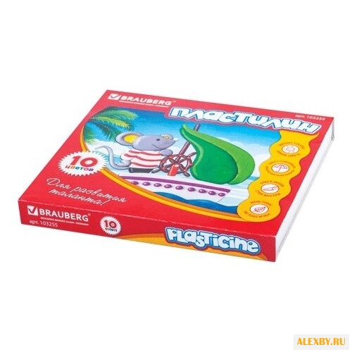 Пластилин BRAUBERG 10 цветов